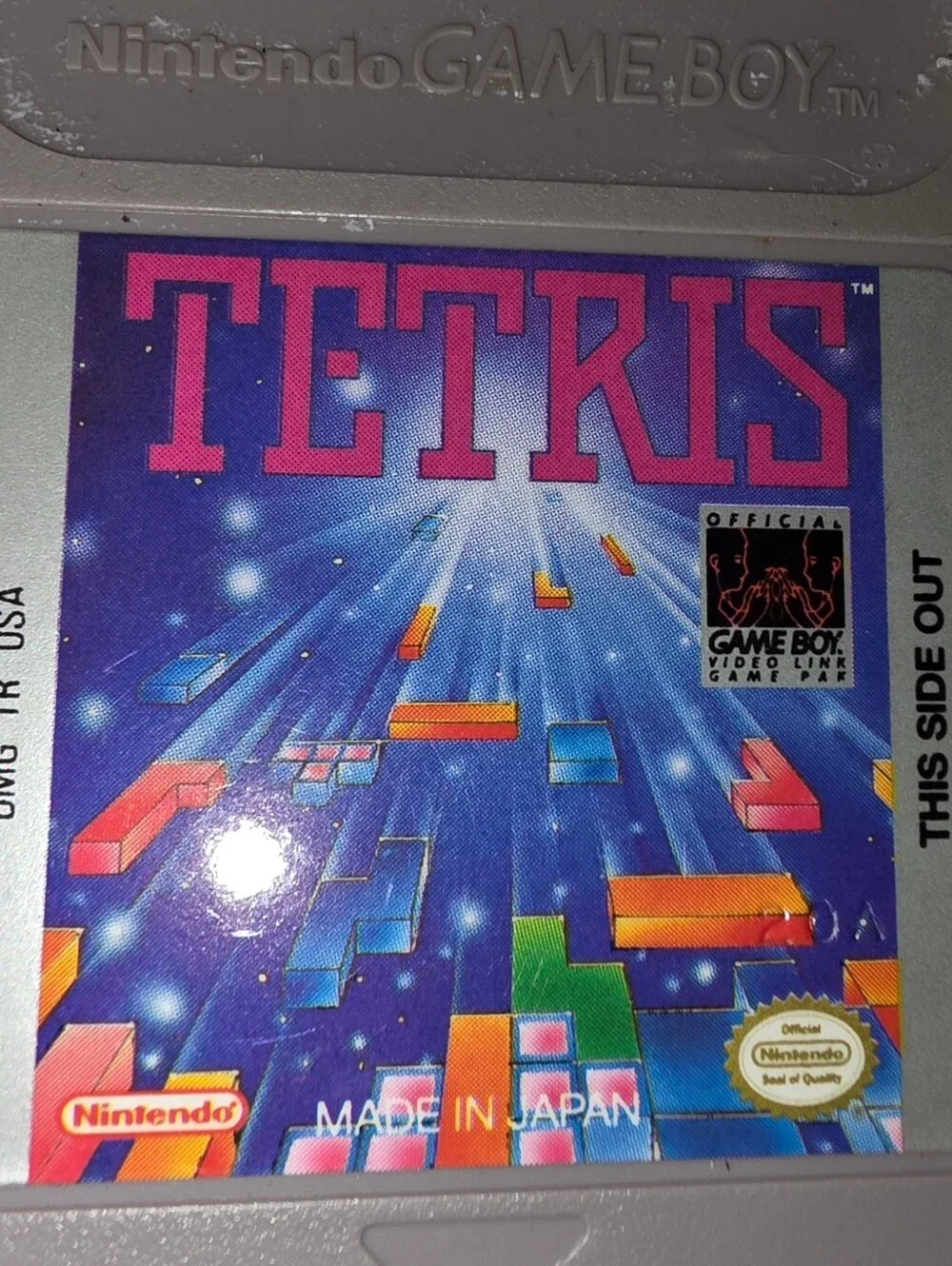 VINTAGE Nintendo Game Boy Tetris Cartridge Gray & Clear Case GAMBOY NO SEPARATIN